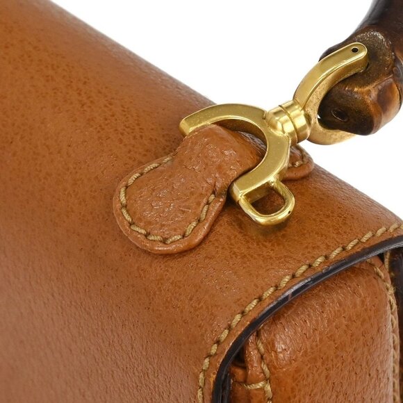 Gucci Brown Pigskin Bamboo 2way Handbag - Picture 5 of 10